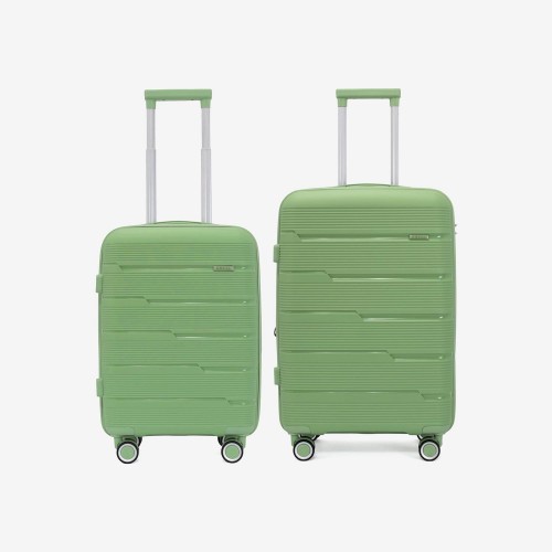  Troler set 2 Bucati KREAL model MARCILIA Troler cabina 54 cm şi Troler mediu 64 cm polipropilenă verde deschis